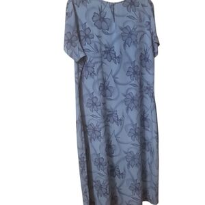 Elegant Floral Maxi Dress in Blue